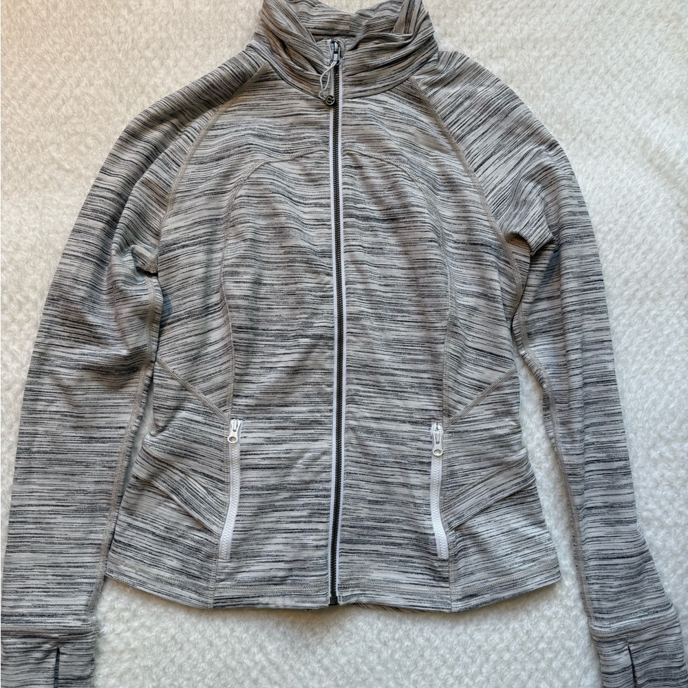Lululemon Heathered Gray Define Jacket w/ gathering detail on back